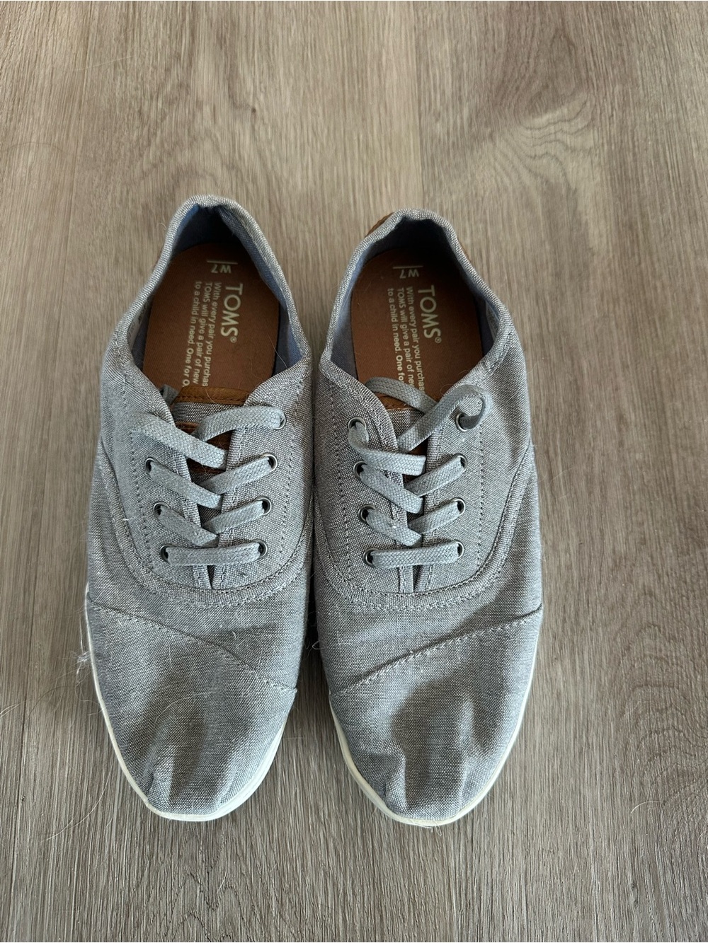 Toms Women’s Light Gray Canvas Slip-On Style Sneakers